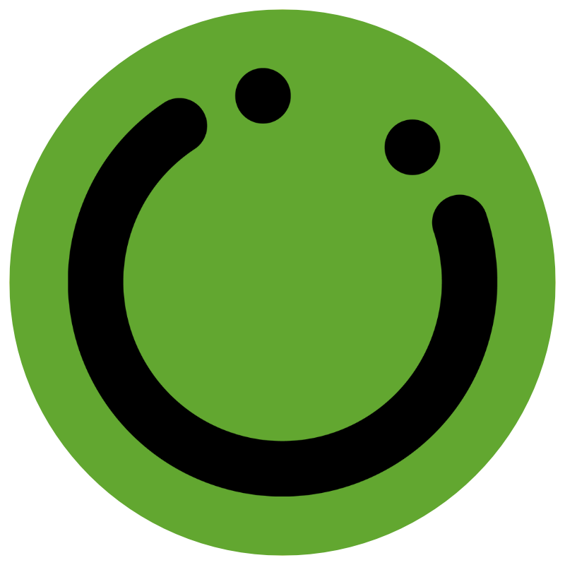 Green and black Roundhouse smiley face symbol