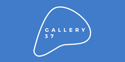 Picture of the Gallery 37 logo white writing on light blue background