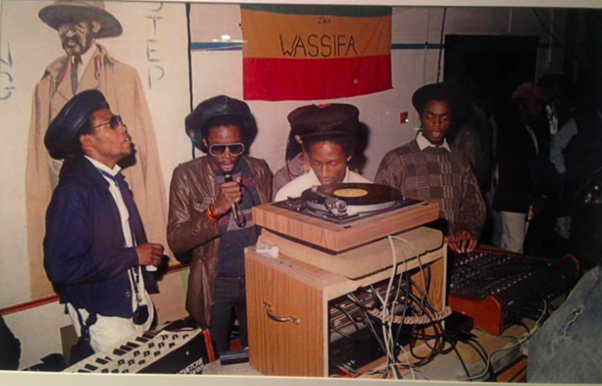 Picture of several black men playing music at a Wassifa gig