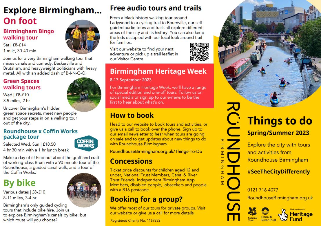 Things to do leaflet 2023 - Roundhouse Birmingham