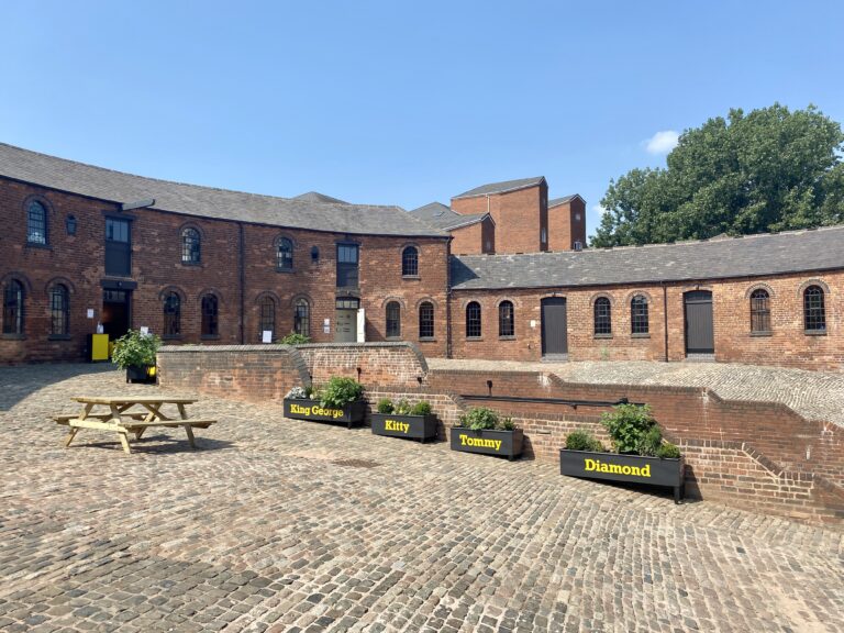 The Roundhouse courtyard empty on a sunny day