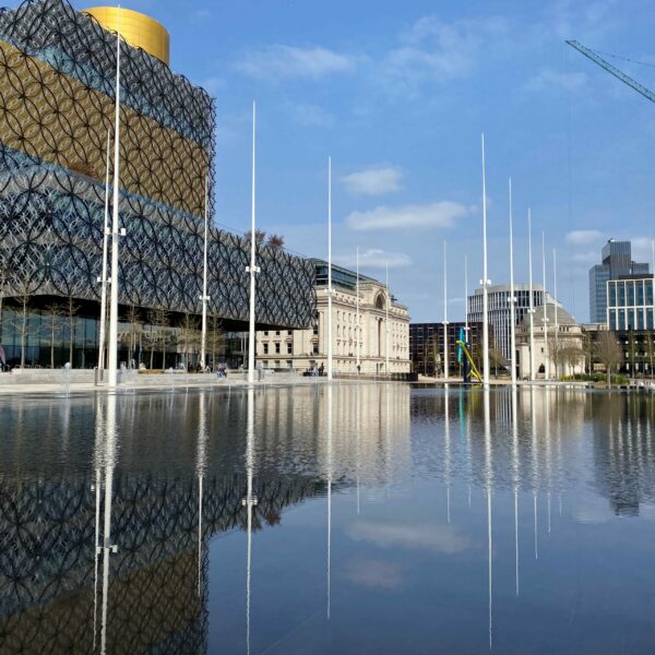 Image of Centenary Square with Birmingham Library in background.